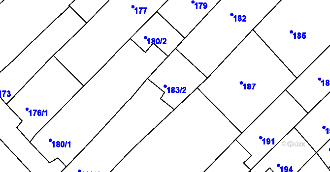 Parcela st. 183/2 v KÚ Šitbořice, Katastrální mapa