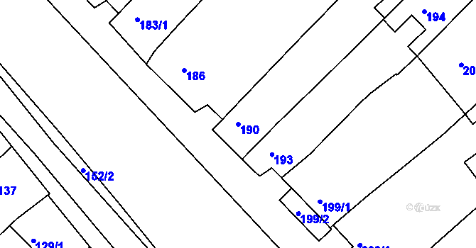 Parcela st. 190 v KÚ Šitbořice, Katastrální mapa