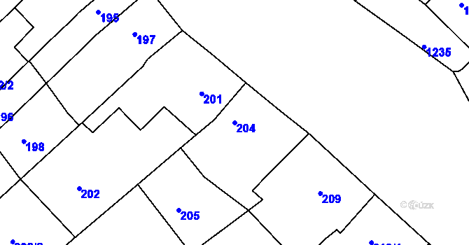 Parcela st. 204 v KÚ Šitbořice, Katastrální mapa