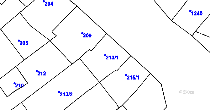 Parcela st. 213/1 v KÚ Šitbořice, Katastrální mapa