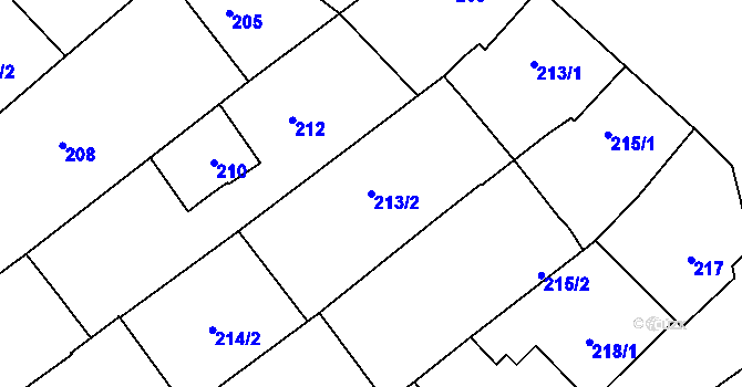 Parcela st. 213/2 v KÚ Šitbořice, Katastrální mapa