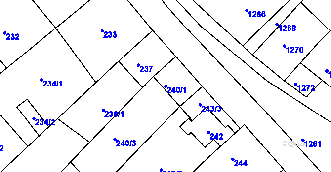 Parcela st. 240/1 v KÚ Šitbořice, Katastrální mapa