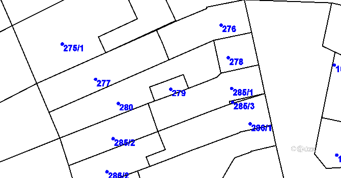 Parcela st. 279 v KÚ Šitbořice, Katastrální mapa