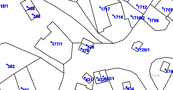 Parcela st. 378 v KÚ Šitbořice, Katastrální mapa