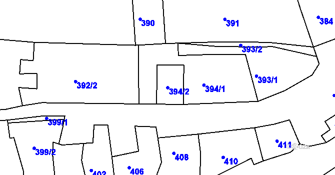 Parcela st. 394/2 v KÚ Šitbořice, Katastrální mapa