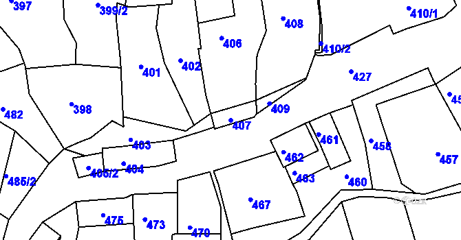 Parcela st. 407 v KÚ Šitbořice, Katastrální mapa
