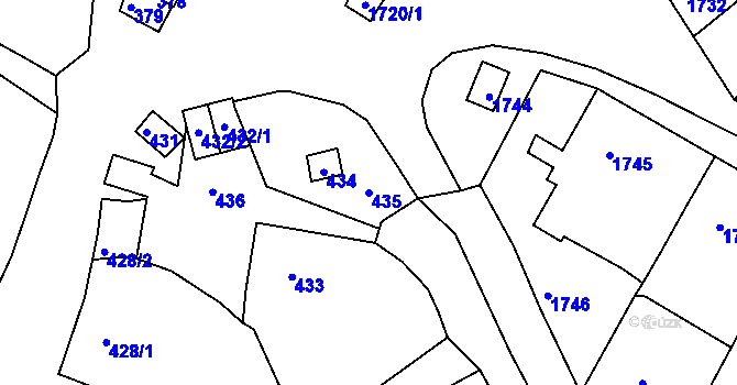 Parcela st. 435 v KÚ Šitbořice, Katastrální mapa