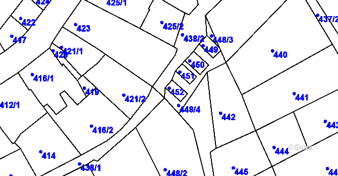 Parcela st. 452 v KÚ Šitbořice, Katastrální mapa