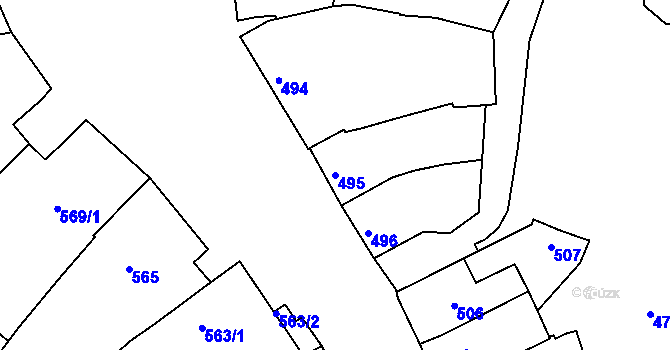 Parcela st. 495 v KÚ Šitbořice, Katastrální mapa