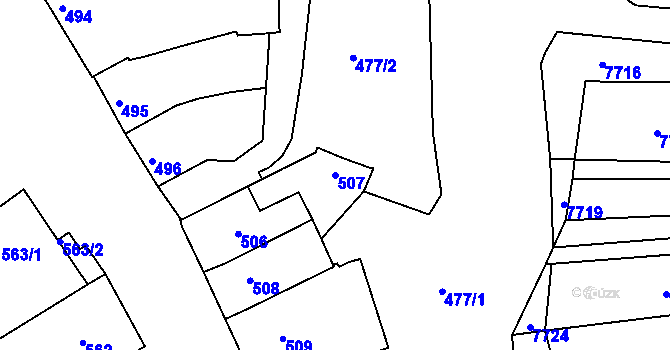 Parcela st. 507 v KÚ Šitbořice, Katastrální mapa