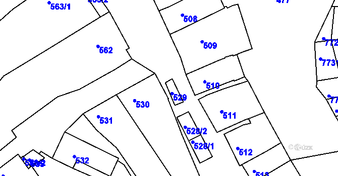 Parcela st. 529 v KÚ Šitbořice, Katastrální mapa