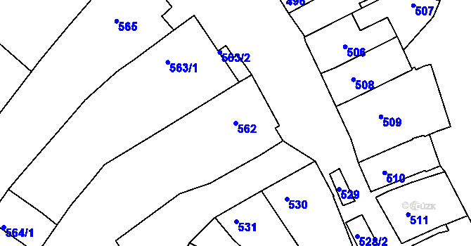 Parcela st. 562 v KÚ Šitbořice, Katastrální mapa
