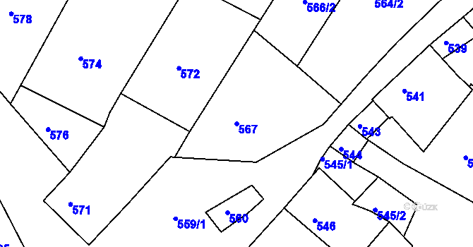 Parcela st. 567 v KÚ Šitbořice, Katastrální mapa