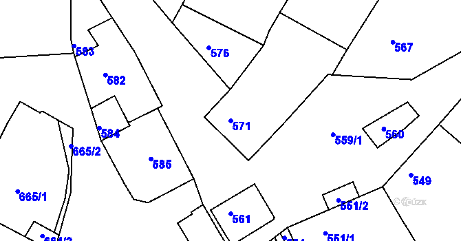 Parcela st. 571 v KÚ Šitbořice, Katastrální mapa