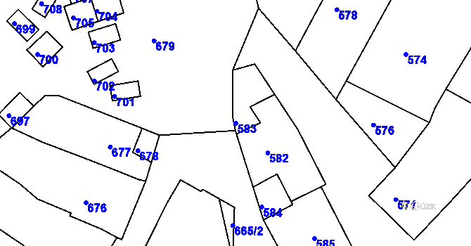 Parcela st. 583 v KÚ Šitbořice, Katastrální mapa
