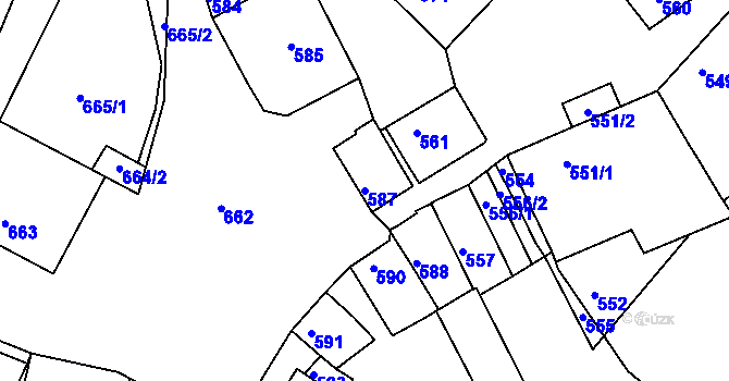 Parcela st. 587 v KÚ Šitbořice, Katastrální mapa