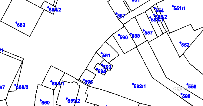 Parcela st. 591 v KÚ Šitbořice, Katastrální mapa