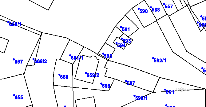 Parcela st. 595 v KÚ Šitbořice, Katastrální mapa