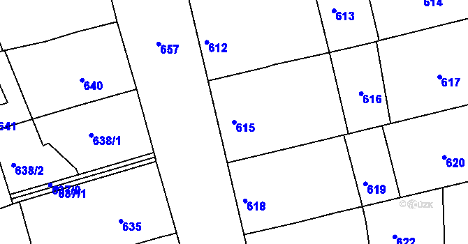 Parcela st. 615 v KÚ Šitbořice, Katastrální mapa