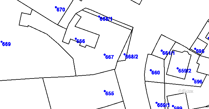 Parcela st. 667 v KÚ Šitbořice, Katastrální mapa