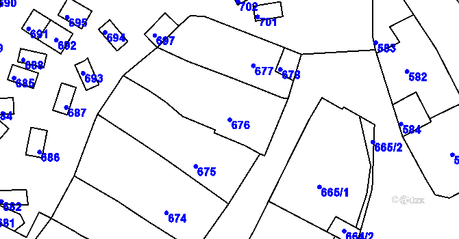 Parcela st. 676 v KÚ Šitbořice, Katastrální mapa