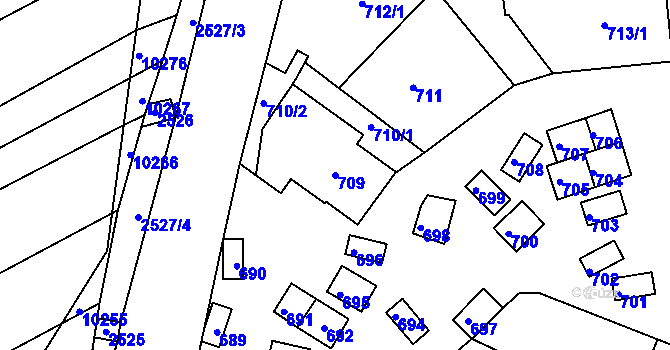 Parcela st. 709 v KÚ Šitbořice, Katastrální mapa
