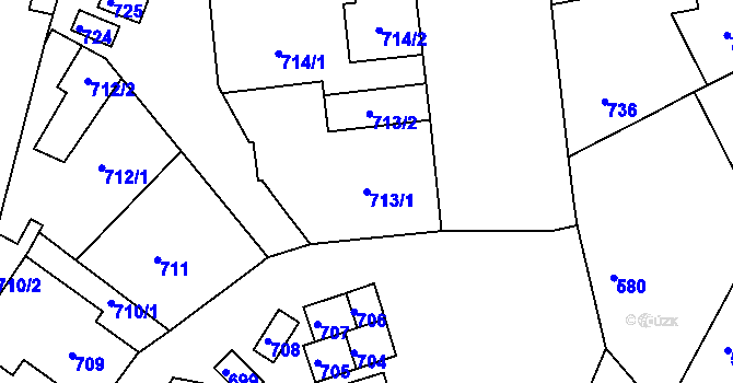 Parcela st. 713/1 v KÚ Šitbořice, Katastrální mapa
