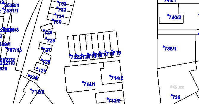 Parcela st. 717 v KÚ Šitbořice, Katastrální mapa