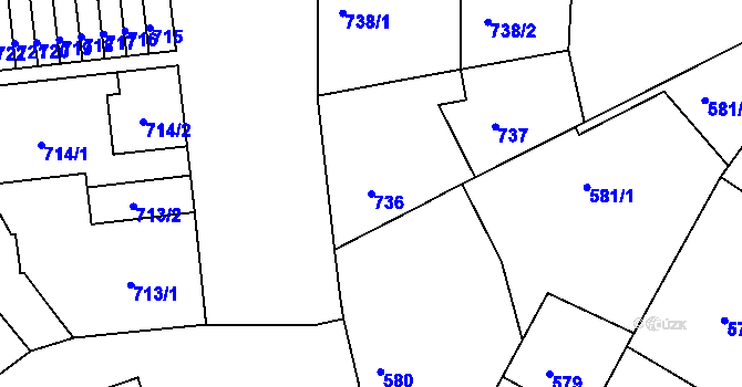 Parcela st. 736 v KÚ Šitbořice, Katastrální mapa
