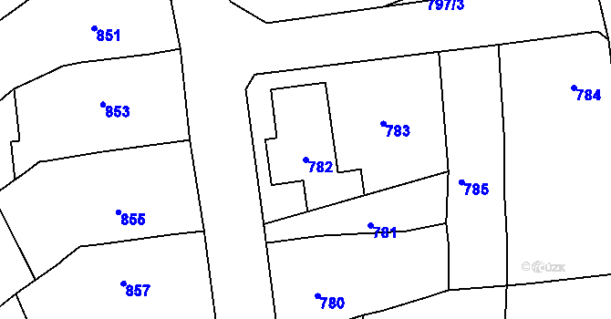Parcela st. 782 v KÚ Šitbořice, Katastrální mapa