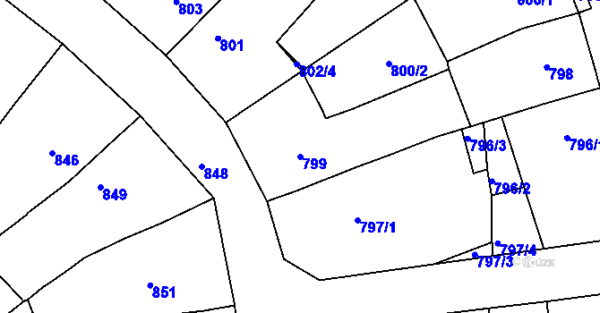Parcela st. 799 v KÚ Šitbořice, Katastrální mapa