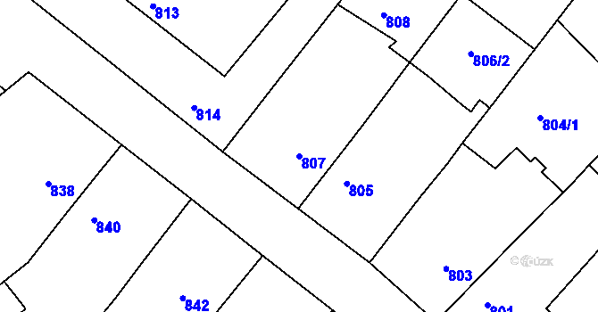 Parcela st. 807 v KÚ Šitbořice, Katastrální mapa
