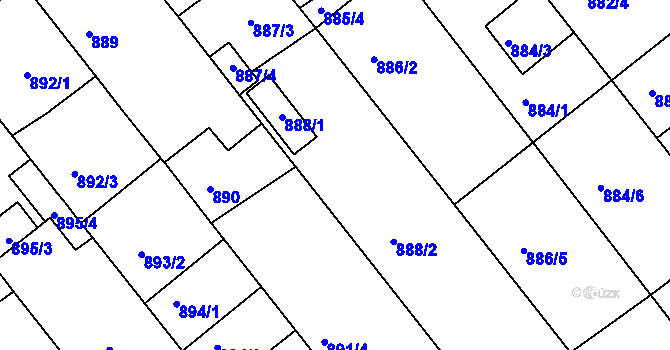 Parcela st. 888/3 v KÚ Šitbořice, Katastrální mapa