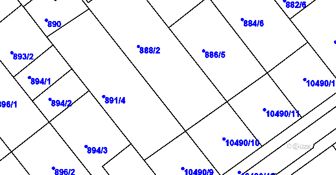 Parcela st. 888/6 v KÚ Šitbořice, Katastrální mapa