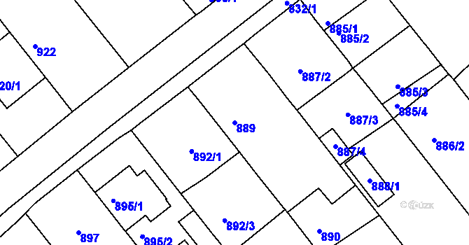 Parcela st. 889 v KÚ Šitbořice, Katastrální mapa