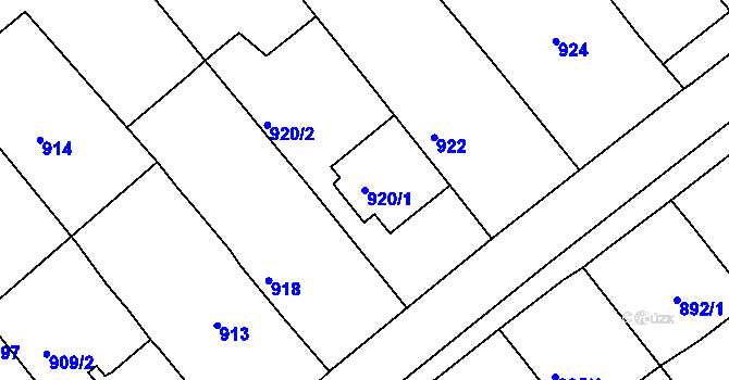 Parcela st. 920/1 v KÚ Šitbořice, Katastrální mapa