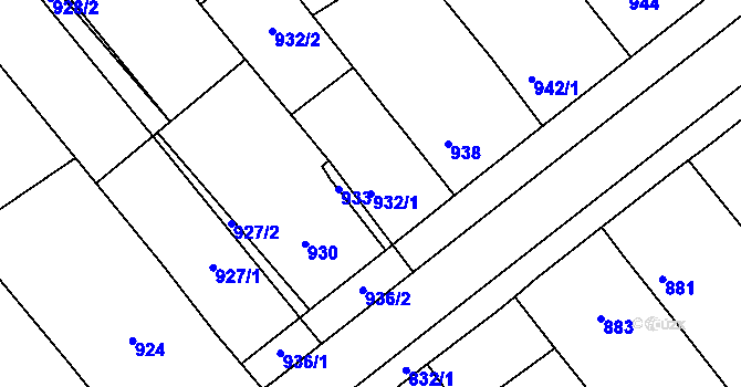 Parcela st. 932/1 v KÚ Šitbořice, Katastrální mapa