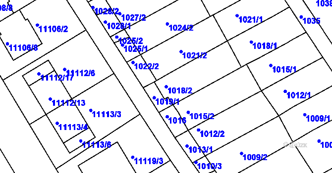 Parcela st. 1018/2 v KÚ Šitbořice, Katastrální mapa
