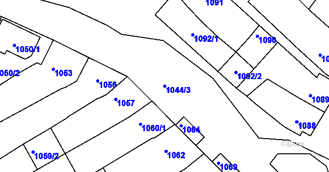 Parcela st. 1044/3 v KÚ Šitbořice, Katastrální mapa