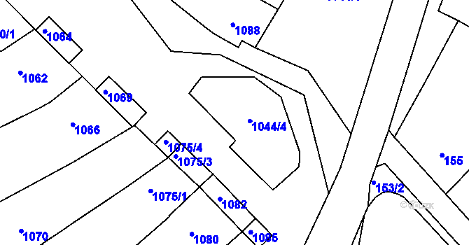 Parcela st. 1044/4 v KÚ Šitbořice, Katastrální mapa