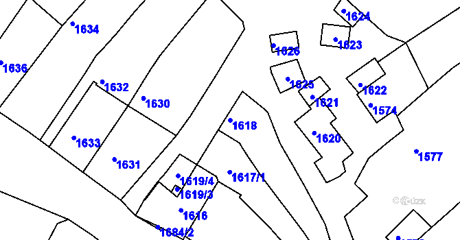 Parcela st. 1618 v KÚ Šitbořice, Katastrální mapa