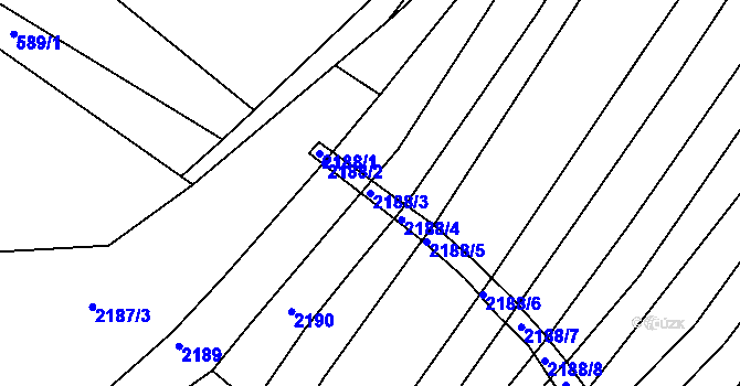 Parcela st. 2188/3 v KÚ Šitbořice, Katastrální mapa