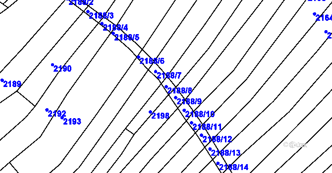 Parcela st. 2188/8 v KÚ Šitbořice, Katastrální mapa