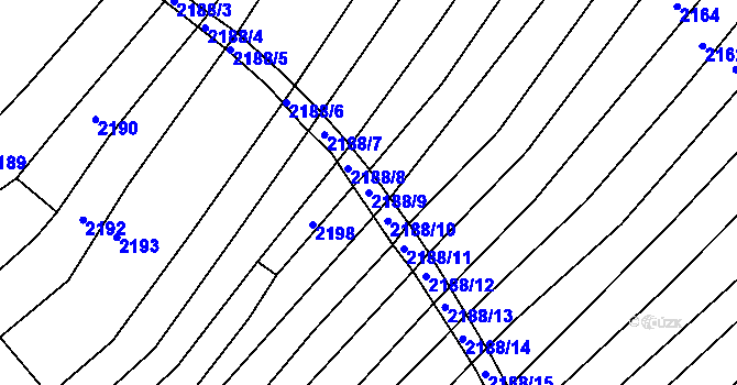 Parcela st. 2188/9 v KÚ Šitbořice, Katastrální mapa