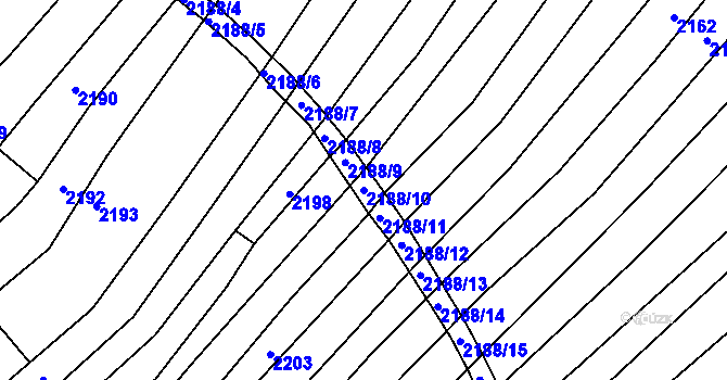 Parcela st. 2188/10 v KÚ Šitbořice, Katastrální mapa