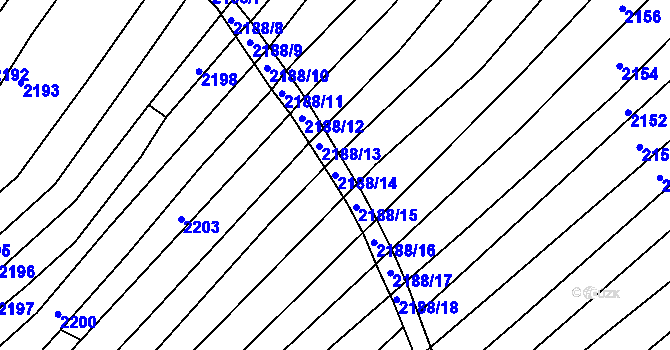Parcela st. 2188/14 v KÚ Šitbořice, Katastrální mapa