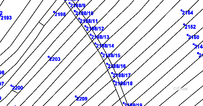 Parcela st. 2188/15 v KÚ Šitbořice, Katastrální mapa