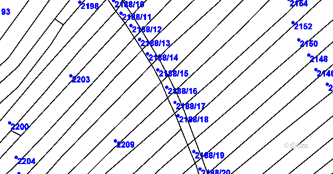 Parcela st. 2188/16 v KÚ Šitbořice, Katastrální mapa