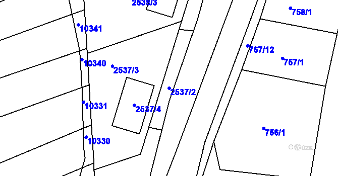 Parcela st. 2537/2 v KÚ Šitbořice, Katastrální mapa