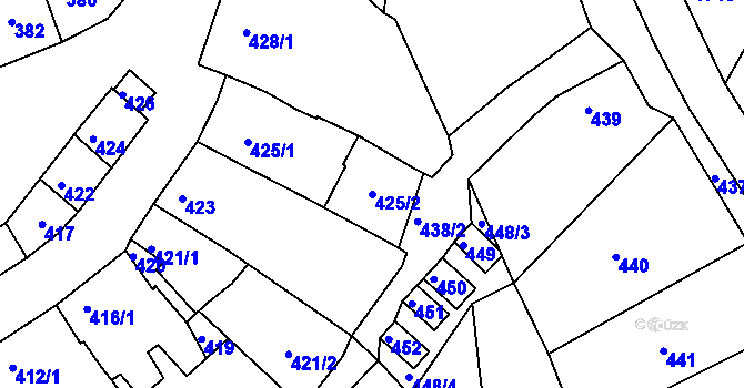 Parcela st. 425/2 v KÚ Šitbořice, Katastrální mapa